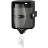 Kruger Centre Pull Towel Dispenser - Center Pull - Smoke, Black - Translucent, Refillable - 1 Each