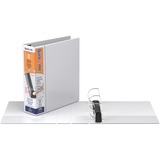 QuickFit QuickFit PRO Single Touch D-ring View Binder - 3" Binder Capacity - D-Ring Fastener(s) - Inside Front & Back Pocket(s) - Polypropylene - White - Ink-transfer Resistant, Lockable, Antimicrobial, Gap-free Ring - 1 Each