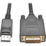 Tripp Lite P581-006-V2 DisplayPort 1.2 to DVI Active Adapter Cable, 6 ft - 6 ft DisplayPort/DVI Video Cable for Video Device, Monitor, Projector, TV, Graphics Card - First End: 1 x DisplayPort 1.2 Digital Audio/Video - Male - Second End: 1 x DVI-D (Dual-Link) Digital Video - Female - Supports up to 1920 x 1200 - Shielding - Gold Plated Connector - Gold Plated Contact - Black