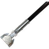 Genuine Joe Clip-on Dust Mop Steel Handle - 60" (1524 mm) Length - 1" (25.40 mm) Diameter - Black - Steel, Vinyl - 1 Each