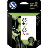 HP 65 Original Standard Yield Inkjet Ink Cartridge - Pigment Black, Tri-color - 2 / Pack