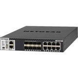 Netgear M4300 Stackable Managed Switch with 16x10G Including 8x10GBASE-T and 8xSFP+ Layer 3 - 8 Ports - Manageable - Gigabit Ethernet, 10 Gigabit Ethernet - 10GBase-T, 10GBase-X, 1000Base-T, 1000Base-X - 3 Layer Supported - Modular - Optical Fiber, Twisted Pair - 2U High - Rack-mountable