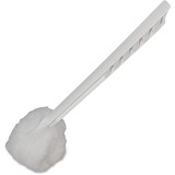 Genuine Joe Toilet Bowl Mop - 4.50" (114.30 mm) Head - 12" (304.80 mm) Plastic Handle - Durable, Scrubber Strip, Acid Resistant - 25 / Carton - White