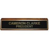 Xstamper Wood Base Brass Plated Desk Sign