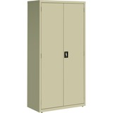 Lorell Storage Cabinet - 36" x 18" x 72" - Sturdy, Recessed Locking Handle, Durable, Reinforced, Locking System, Storage Space - Putty - Powder Coated - Steel - Recycled - Assembly Required