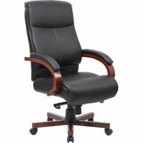 Lorell+Executive+High-Back+Wood+Finish+Office+Chair