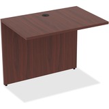 Lorell Essentials Bridge - 34" x 24"29.5" Desk, 0.1" Edge - Material: Metal - Finish: Mahogany Laminate