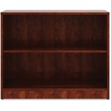 Lorell Laminate Bookcase - 2 Shelf(ves) - 29.5" Height x 36" Width x 12" Depth - Sturdy, Adjustable Feet, Adjustable Shelf - Thermofused Laminate (TFL) - Cherry - Laminate - 1 Each