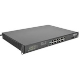 Tripp Lite by Eaton 16 10/100/1000Mbps Port Gigabit L2 Web-Smart Managed Switch, 2 SFP Slots, 36 Gbps, Web, 8-Outlet 120V PDU/Surge Protect