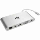 Tripp Lite by Eaton USB-C Dock Dual Display - 4K HDMI/mDP VGA USB 3.x (5Gbps) USB-A/C Hub GbE Memory Card 100W PD Charging