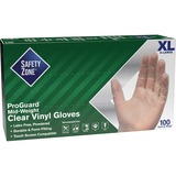 Safety Zone Powdered Clear Vinyl Gloves