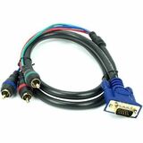 TV One VGA Breakout Cable (VGA to 3 RCA) 3 feet (1m) - 3 ft RCA/VGA Video Cable for Video Device -...
