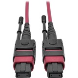 Tripp Lite by Eaton 100G MTP/MPO Multimode OM4 Plenum-Rated Fiber Optic Cable (F/F), 12 Fiber, 40/100GBASE-SR4, Push/Pull Tabs, Magenta, 3 m