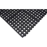 Zenith Anti-Fatigue Link Mat - 36" (914.40 mm) Length x 36" (914.40 mm) Width x 0.50" (12.70 mm) Diameter - Square - Natural Rubber - Black