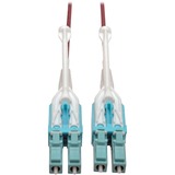 Tripp Lite by Eaton N821-08M-MG-T Fiber Optic Network Cable - 26.2 ft (7.99 m) Fiber Optic Network Cable for Network Device - First End: 2 x LC Network - Male - Second End: 2 x LC Network - Male - 100 Gbit/s - Patch Cable - 50/125 µm - Magenta