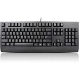 Lenovo USB Keyboard Black US English 103P - Cable Connectivity - USB Interface - English (US) - QWERTY Layout - Desktop Computer, Workstation, Notebook - Windows - Rubber Dome Keyswitch - Black