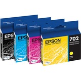 Epson DURABrite Ultra 702 Original Standard Yield Inkjet Ink Cartridge - Multi-pack - Black, Cyan, Magenta, Yellow - 4 / Pack - 350 Pages Black, 300 Pages Cyan, 300 Pages Magenta, 300 Pages Yellow