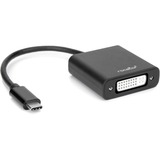 Rocstor Premium USB-C to DVI Adapter M/F- 6" - USB Type-C to DVI Converter adapter for MacBook&reg;, Macbook Pro&reg;, ChromeBook&reg; or any other USB Type C devices connecting to Displayport. Use for Monitor, Projector, and Digital Display - 1 Pack - 1 x Type C Male USB - 1 x DVI-I Female Digital Video - Black