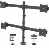 StarTech.com Desk Mount Quad Monitor Arm - 4 VESA Displays up to 27" - Ergonomic Height Adjustable Articulating Pole Mount - Clamp/Grommet - VESA 75x75/100x100mm heavy duty steel desk mount quad monitor arm (2x2) supports 4x 27 inch displays (17.6lb/screen) - Articulating and Height Adjustable pole mount | +/-30 tilt/swivel | 360 rotation | micro height adjustment - C-clamp/grommet hole