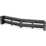 Ortronics Category 6 TechChoice 48 Port Angled Patch Panel Black 1RU - 48 Port(s) - 48 x RJ-45 - 1U...