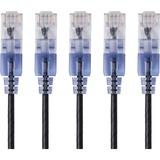 Monoprice 5-Pack, SlimRun Cat6A Ethernet Network Patch Cable, 10ft Black
