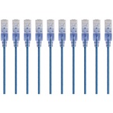 Monoprice 10-Pack, SlimRun Cat6A Ethernet Network Patch Cable, 1ft Blue