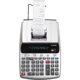 Canon MP11DX 2-Color Printing Calculator - Dual Color Print - Clock, Calendar, Built-in Memory, Date/Time Display - 12 Digits - 3.1" x 8.2" x 12" - Silver - 1 Each