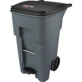 Rubbermaid+Commercial+1971968+65+Gallon+BRUTE+Step-On+Rollout+Container+-+Gray