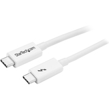 StarTech.com 1m Thunderbolt 3 Cable - 20Gbps - White - Thunderbolt / USB-C / DisplayPort Compatible - Thunderbolt 3 USB-C Cable - Provide 2x the data transfer speed of any other cable type and enable full 4K 60Hz video - Power your devices - Thunderbolt 3 USB-C Cable - White Thunderbolt 3 USB Type C Cable - 1m Thunderbolt Cable - Thunderbolt 3 USB-C DisplayPort Cable - 20Gbps