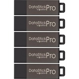 Centon DataStick Pro USB 2.0 Flash Drives - 64 GB - USB 2.0 - Gray - 5 Year Warranty - 5 Pack