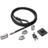 Kensington Desktop & Peripherals Locking Kit 2.0 - Master Keyed on Demand - Master Keyed Lock - Silver, Black - Carbon Steel - 8 ft - For Notebook, Desktop Computer, Monitor, TV, Docking Station, Projector, Hard Drive