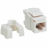 Tripp Lite by Eaton Cat6a 110-Style Punchdown RJ45 Keystone Jack, White, TAA