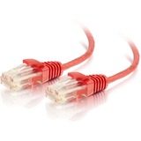 C2G 10ft Cat6 Snagless Unshielded (UTP) Slim Ethernet Network Patch Cable - Red