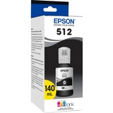 Epson T512, Black Ink Bottle - Inkjet - Black - 8000 Pages - 140 mL - 1