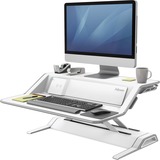 Fellowes Lotus DX Sit-Stand Workstation - 15.88 kg Load Capacity - 5.50" (139.70 mm) Height x 32.75" (831.85 mm) Width x 24.25" (615.95 mm) Depth - White - Antimicrobial