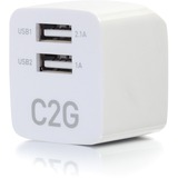 C2G 2-Port USB Wall Charger - 120 V AC, 230 V AC Input - 5 V DC Output - 2.10 A - 1 Each