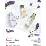 Avery® Sure Feed Glossy Clear Round Labels