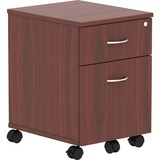 Lorell Relevance Series Mahogany Laminate Office Furniture Pedestal - 2-Drawer - 15.8" x 19.9" x 22.9" - 2 x File, Box Drawer(s) - Finish: Mahogany Laminate
