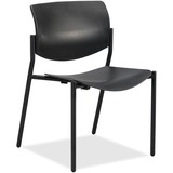 Lorell Advent Molded Stack Chairs - Black Plastic Seat - Black Plastic Back - Black, Powder Coated Tubular Steel Frame - Four-legged Base - 2 / Carton