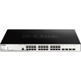D-Link 28-Port Layer 2 Smart Managed Gigabit PoE Switch - 24 Ports - Manageable - 2 Layer Supported - Modular - Twisted Pair, Optical Fiber - 1U High - Rack-mountable