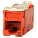Ortronics Clarity High Density Jack (HDJ) CAT6, T568A/B, Red - 1 - 1 x RJ-45 Network - Female - Red...