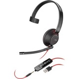 Plantronics Blackwire 5200 Series USB Headset - Mono - USB Type A, Mini-phone (3.5mm) - Wired - Over-the-head - Monaural - Supra-aural