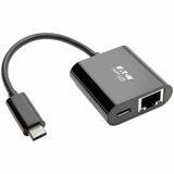 Eaton Tripp Lite Series USB-C to Gigabit Network Adapter with USB-C PD Charging - Thunderbolt 3, Black