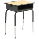 MITYBILT Sonic Student Desk - For - Table TopLaminated Rectangle Top - Four Leg Base - 4 Legs - Adjustable Height - 22" to 39" Adjustment - 24" Table Top Length x 18" Table Top Width - Maple, Charcoal - 1 Each