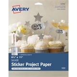 Avery® Sticker Project Paper, Permanent Adhesive, Silver, 8-1/2