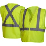 Impact Products Hi-Vis Work Wear Safety Vest - Large Size - Visibility Protection - Zipper Closure - Polyester Mesh - Multi - Reflective Strip, Lightweight - 1 Each