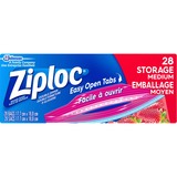 Ziploc® Storage Bags - Medium Size - 946.35 mL Capacity - 7.44" (188.91 mm) Width x 7" (177.80 mm) Length - Plastic - 28/Box - Food, Vegetables, Fruit, Cosmetics, Yarn, Business Card, Meat, Map, Seafood, Poultry