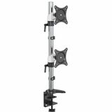 Amer Mounts Hydra HYDRA2V Desk Mount for Monitor, Curved Screen Display - White, Black, Chrome - Height Adjustable - 2 Display(s) Supported - 15" to 27" Screen Support - 16 kg Load Capacity - 75 x 75, 100 x 100 - VESA Mount Compatible