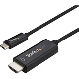 StarTech.com 10ft (3m) USB C to HDMI Cable - 4K 60Hz USB Type C DP Alt Mode to HDMI 2.0 Video Display Adapter Cable -Works w/Thunderbolt 3 - Black 10ft/3m USB Type C DP Alt Mode HBR2 to HDMI 2.0 Cable 4K 60Hz/1080p | 7.1 Audio | HDCP 2.2/1.4 - Video Adapter cable for reliable connection - Compatible w/ Thunderbolt 3 and range of monitors/displays/projectors - No Drivers OS independent