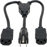 Tripp Lite by Eaton Power Cord Splitter C14 to 2xC13 PDU Style - 10A 250V 18 AWG 18-in. (45.72 cm) Black